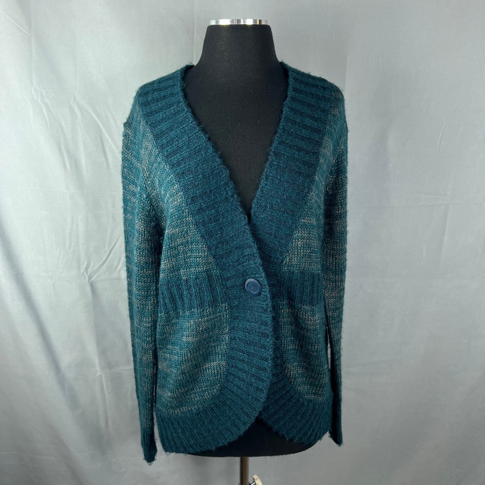 Sonoma Life+style Cardigan Sweater Womens XL Multicolor Marled Knit Ribbed Trim
